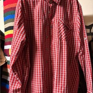 Wrangler Red and White Plaid Men's Shirt